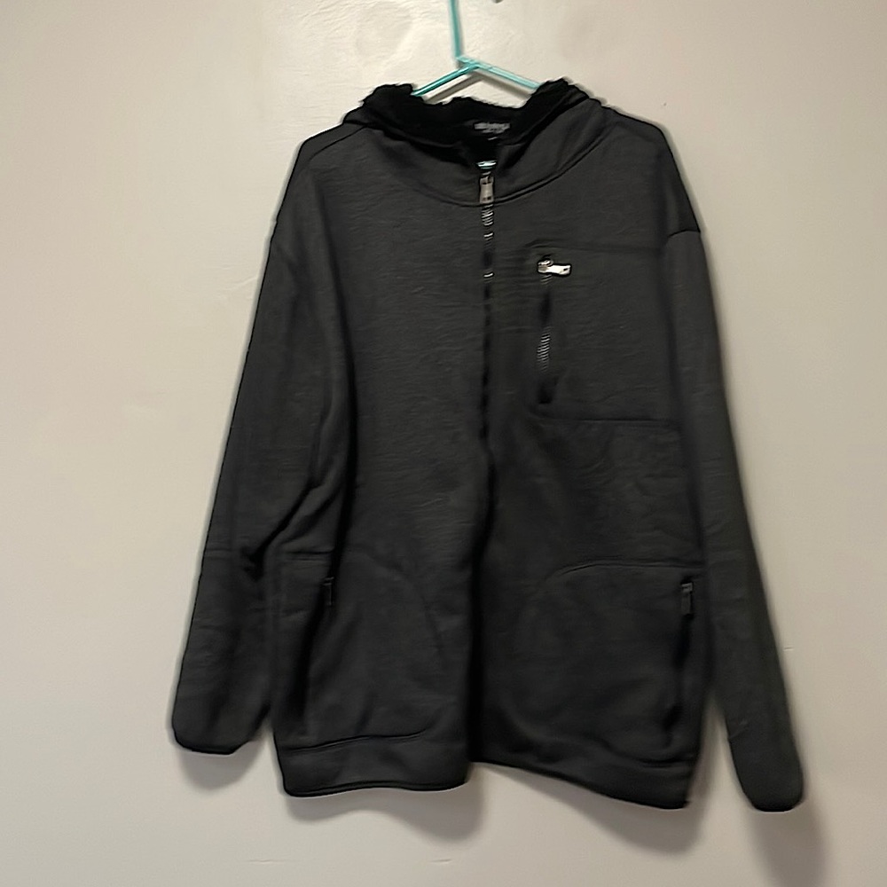 Grey zip up sweatshirt. XL